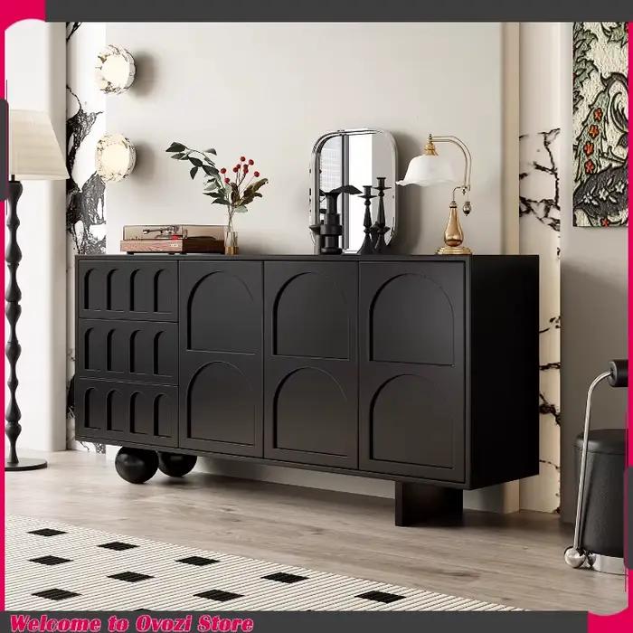 Grande armoire d'angle noire