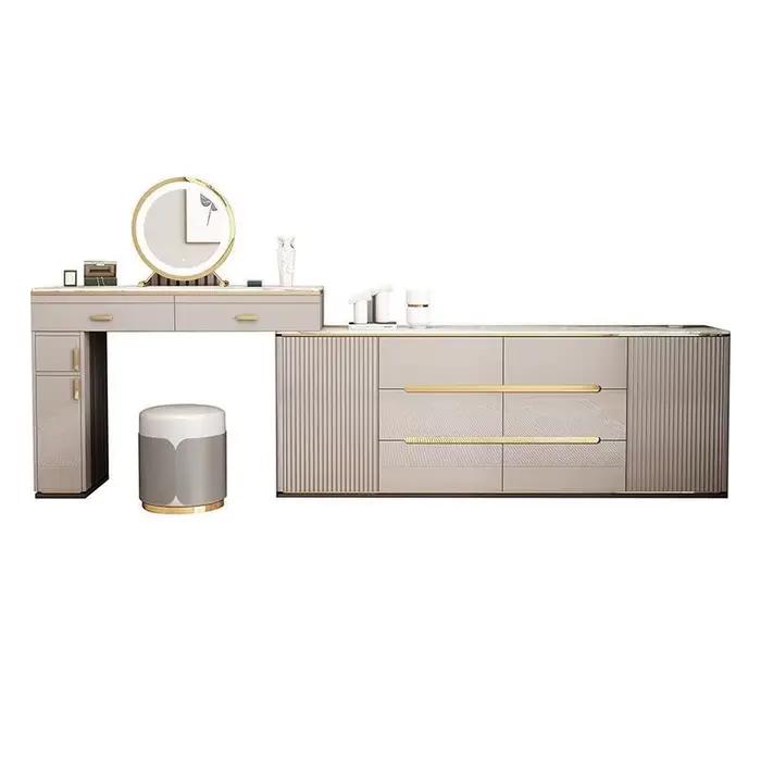 Organisateur de rangement coiffeuse tabouret moderne en bois massif