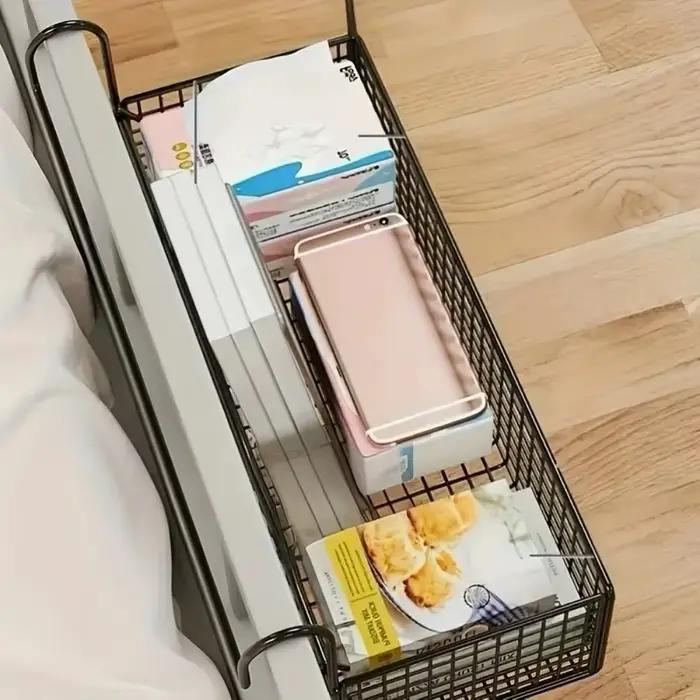 1 panier de rangement en fer pour chevet