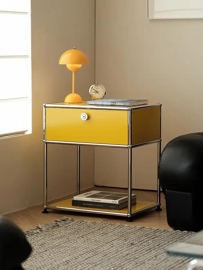 Tables de chevet en métal en acier inoxydable