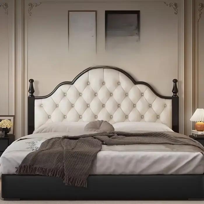 Lit vintage Corium blanc en bois