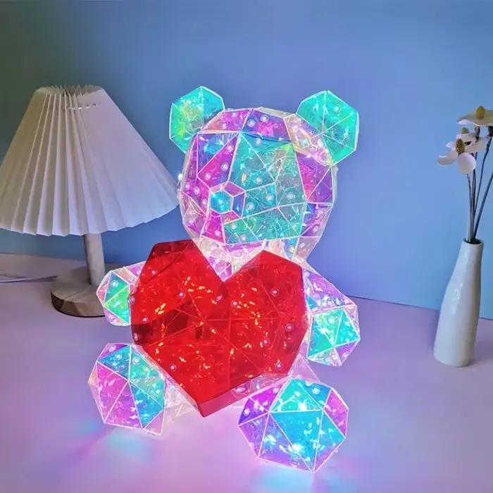 Ours en peluche lumineux LED de 30 cm