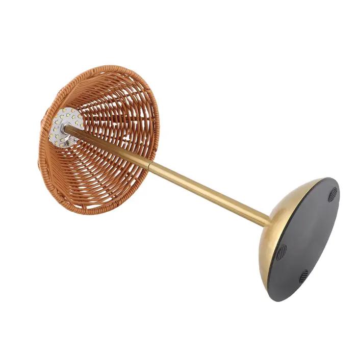 Lampe de lecture LED Rechargeable, lampe de chevet à intensité variable, économie d'énergie, soins oculaires, compacte, 600mAh, tissage en rotin pour PC, pour Restaurant