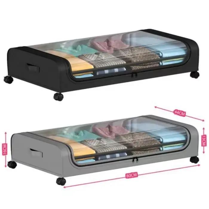 Boîte de rangement anti-poussière sous le lit avec roulettes