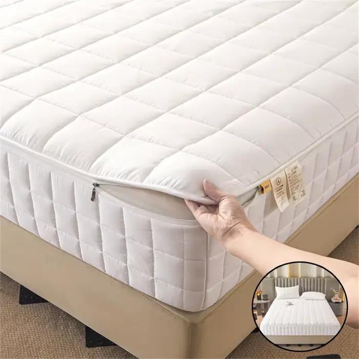 Housse de matelas six côtés matelassée avec fermeture éclair