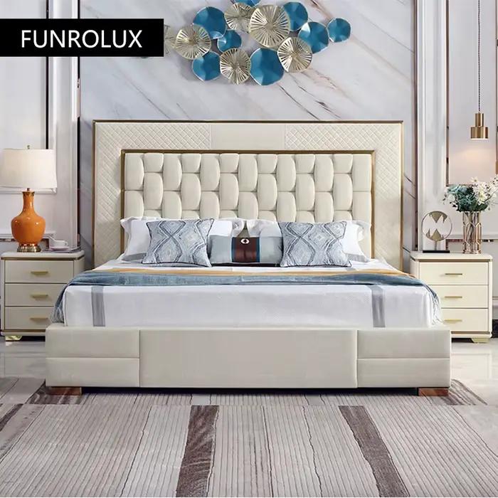 Lit double en cuir de style moderne