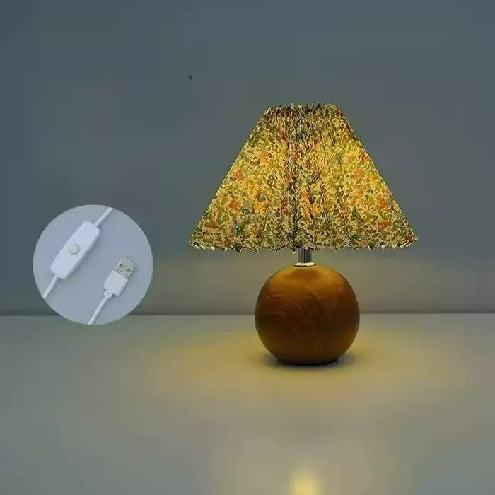 LED lampe de Table de chevet mignon petites lampes plissées
