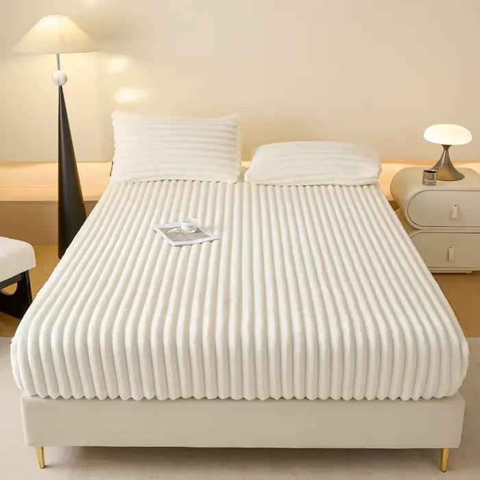 Housse de matelas épaisse en fausse fourrure de lapin