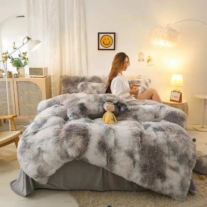 Parure de lit en flanelle et peluche