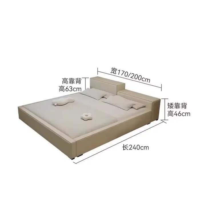 Salon filles cadres De lit reine minimaliste chambre principale lit crème luxe tête De lit Cama De Lujo Para dortoir meubles De maison
