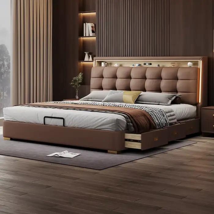 Tiroir fantaisie lit nordique rangement esthétique salon lit Double tables de nuit dormir Muebles Para dortoir chambre meubles