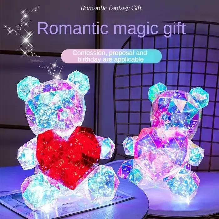 Ours en peluche lumineux LED de 30 cm
