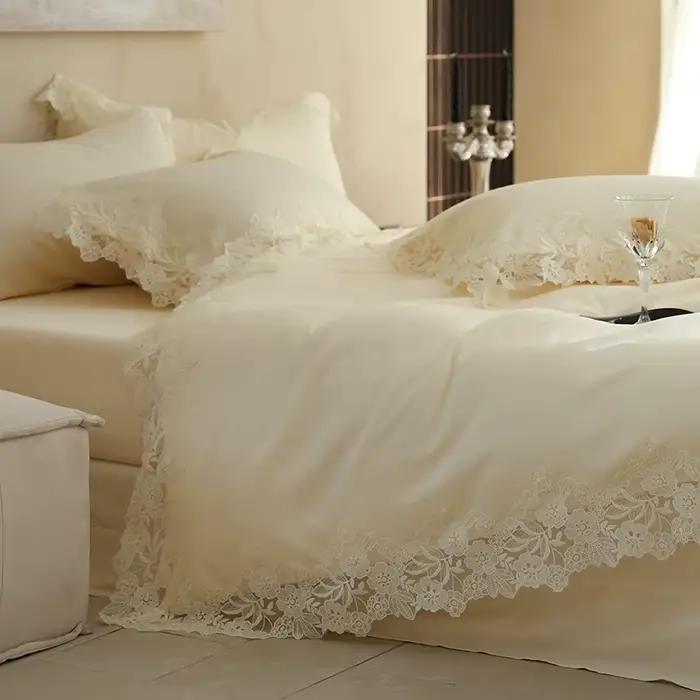 Parure de lit de luxe, couleur crème