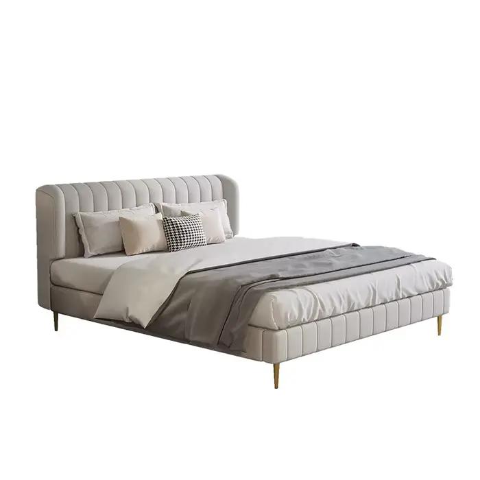Lit double de luxe léger en tissu