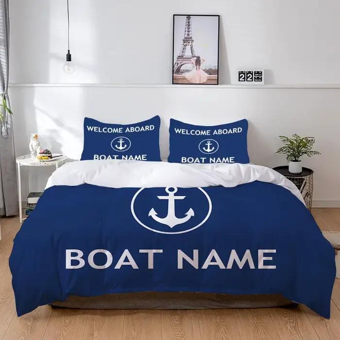 Parures de lit nautiques Tex avec nom personnalisé