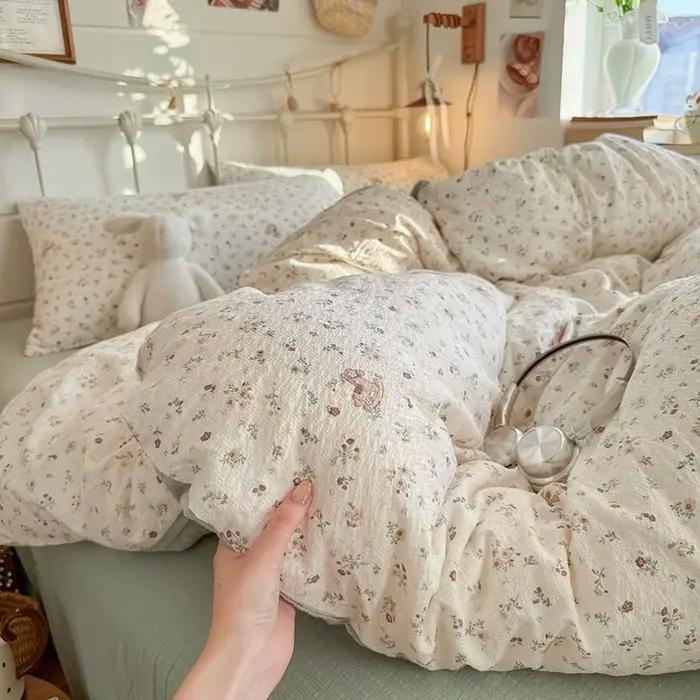 Parure de lit imprimée style Ins en coton pur