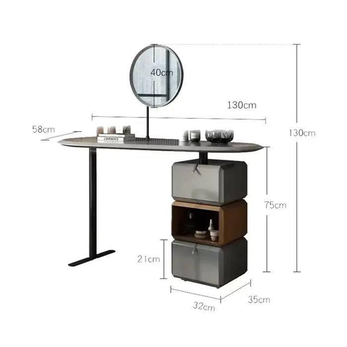 Coiffeuse italienne légère De luxe minimaliste nouvelle Table De maquillage Chambre Armoire De rangement moderne