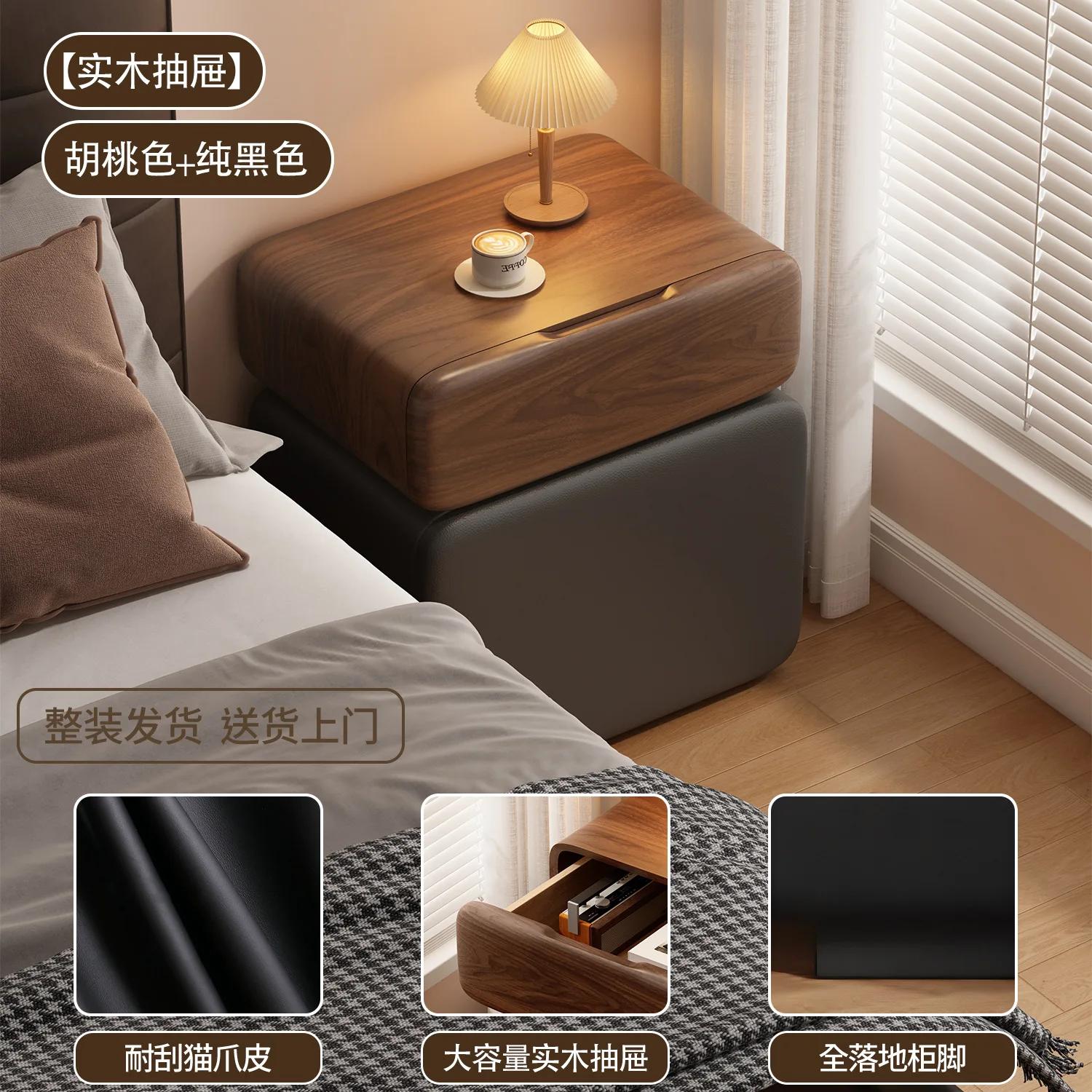 Table de chevet vintage, armoire de rangement dissimulée à 3 tiroirs pour chambre à coucher, petite 