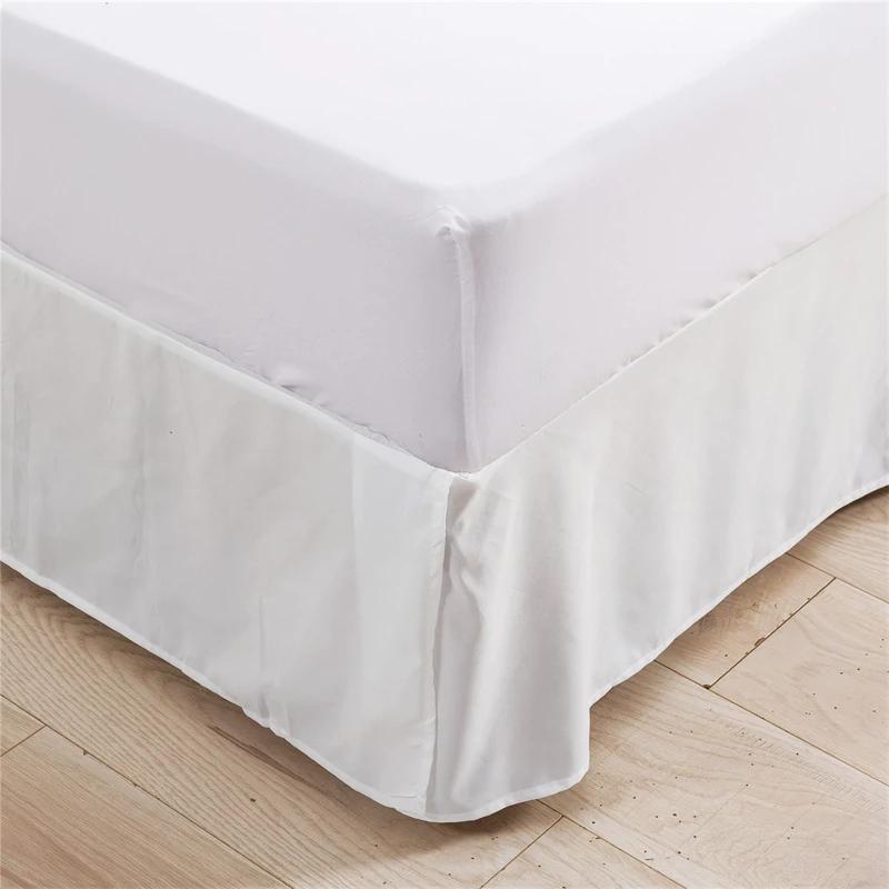 Jupe de lit brossée de couleur unie, lavable en Machine, jupes décoratives pour chambre à coucher, d