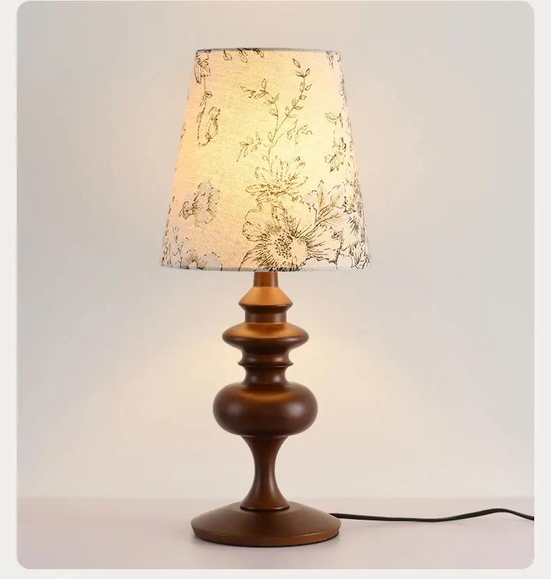 Chambre lampe de table de chevet Style français rétro noyer Wabi Sabi Style créatif concepteur hôtel