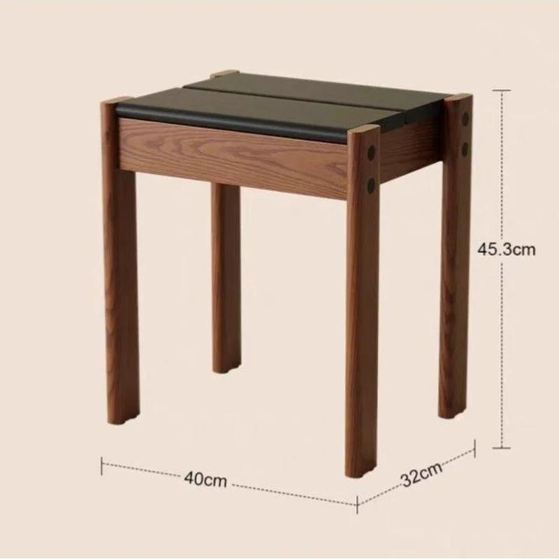 Tabourets vintage en bois rectangulaires assemblés, tabourets bas pour changer de chaussures, tables