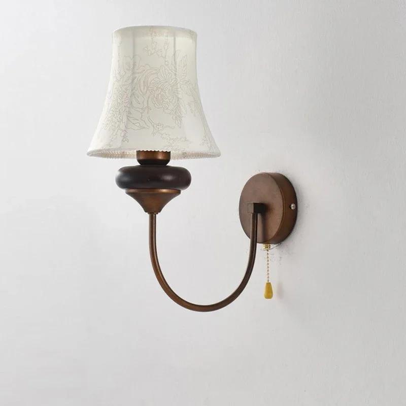 Applique murale de chevet européenne américaine avec interrupteur à prise, lampe de lecture pour cha