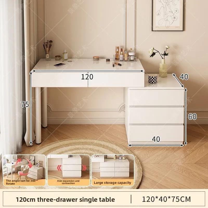 Commode de chambre moderne intégrée, multifonctionnelle, avec rangement rétractable et coiffeuse, po