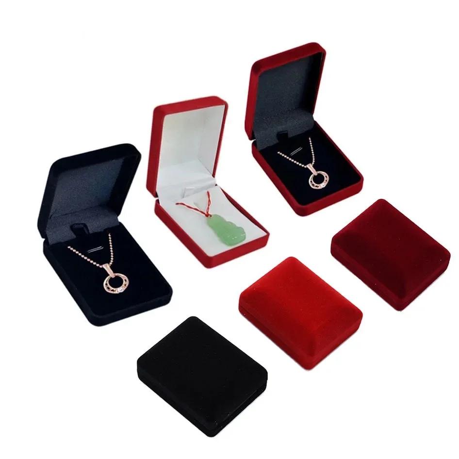 Boîte à colliers en velours, boîte à pendentif, organisateur de bijoux, boîte d'emballage cadeau, conteneur de rangement de bijoux pour bibelots