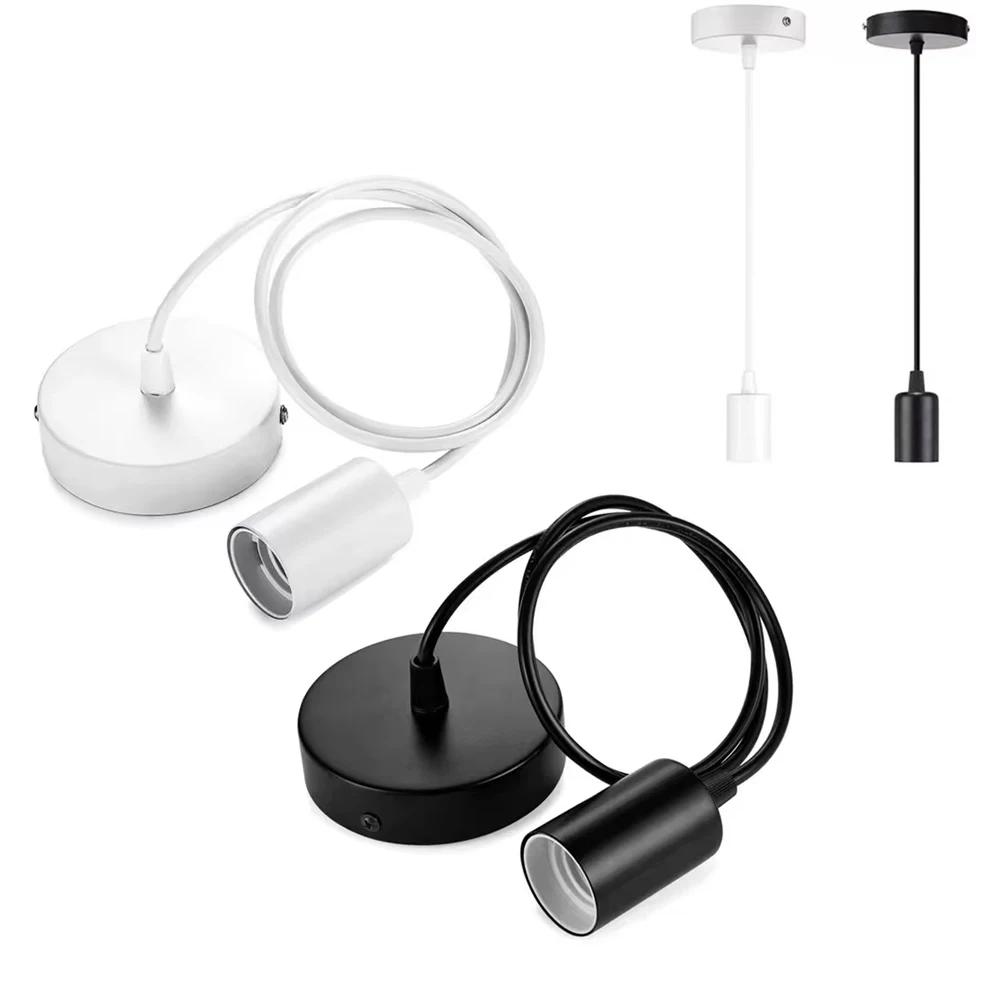 Support de lampe E27, Kit d'éclairage à vis, douille de suspension avec ligne, ensemble de lignes de lustre, accessoires de lampe suspendue rétro à monter soi-même