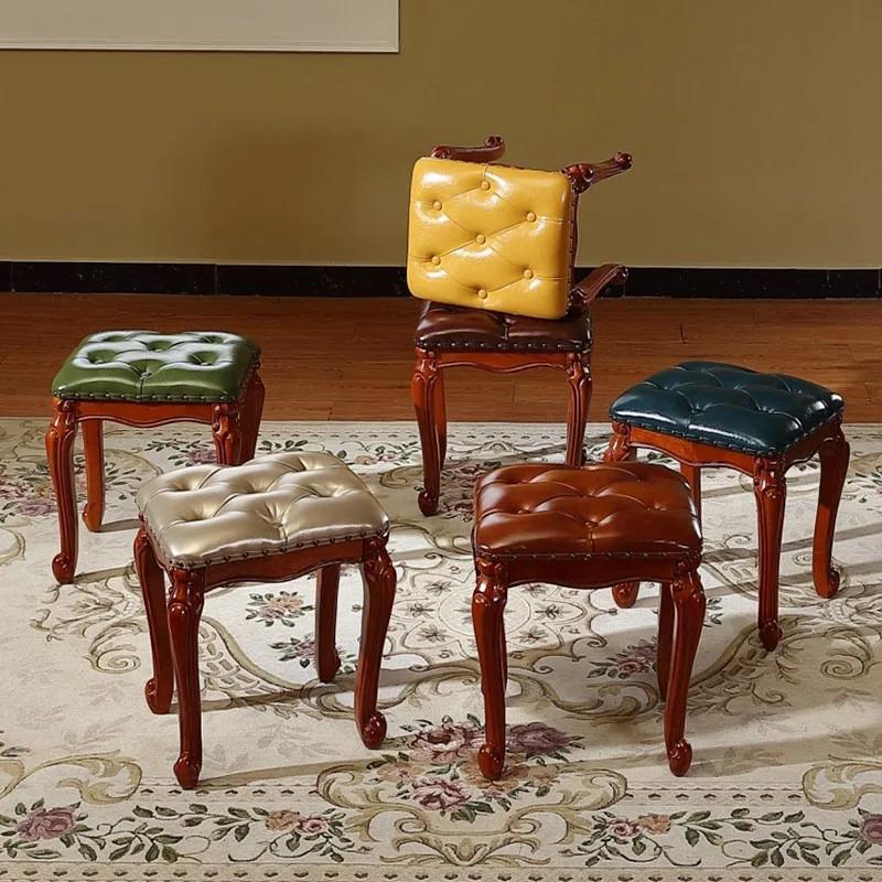 Tabouret d'entrée minimaliste de luxe, petit tabouret français portable pour intérieur, chaises de salon pour adultes, accessoires de mobilier portables