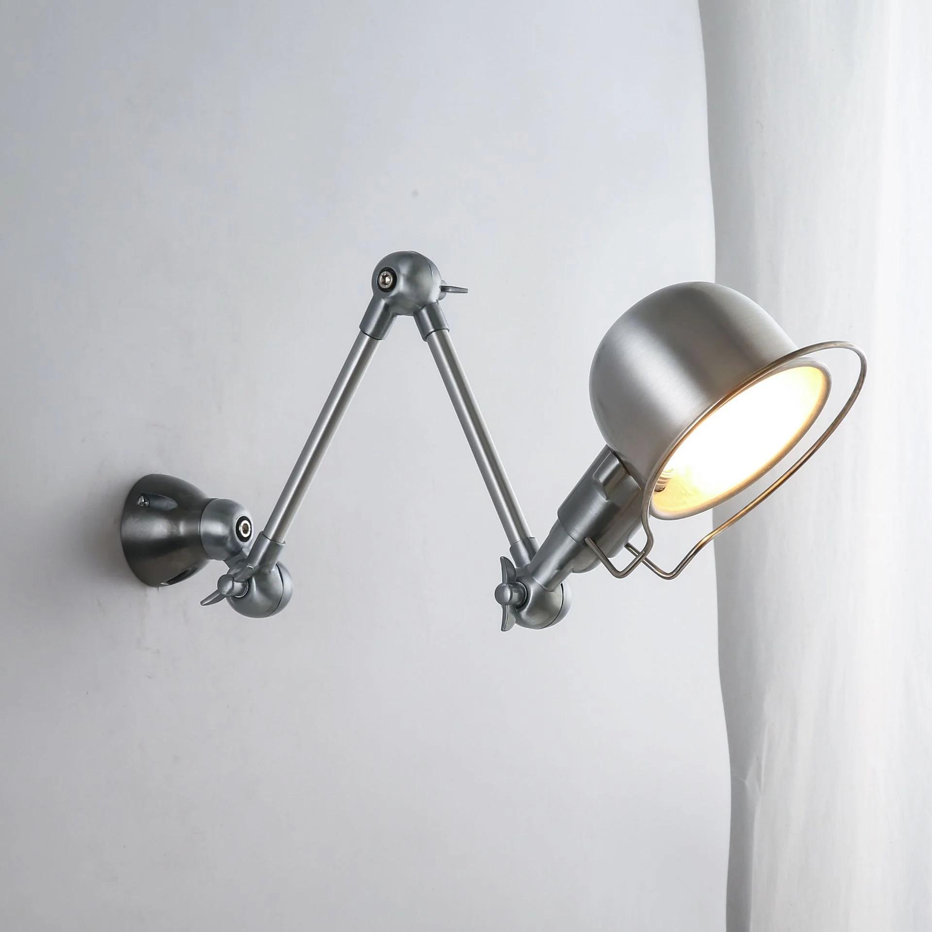 Bauhaus vintage argent applique américaine industrielle minimaliste lampe de table chambre chevet fond réglable éclairage mural