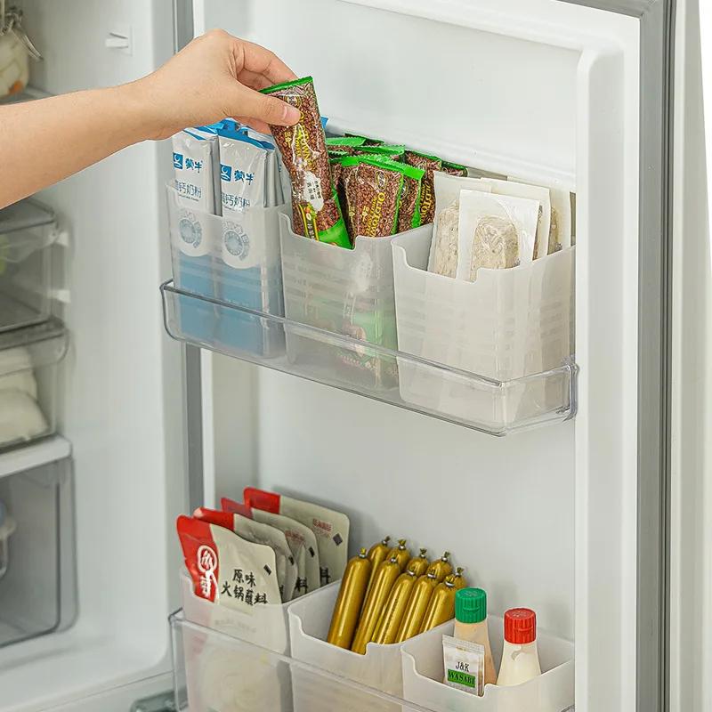 Boîte de rangement pour réfrigérateur, organisateur de porte latérale de réfrigérateur, bac de cuisine, congélateur, panier alimentaire, conteneur, étui d'organisation pour la maison