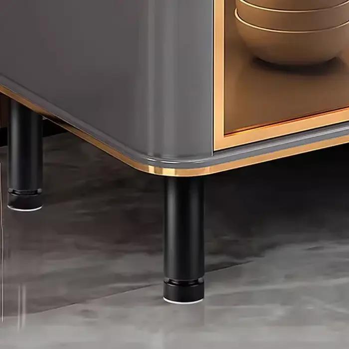 Pied de Meuble Réglable en Aluminium Noir, Support de Meuble TV, Table Basse, Canapé, Colonne de Dia
