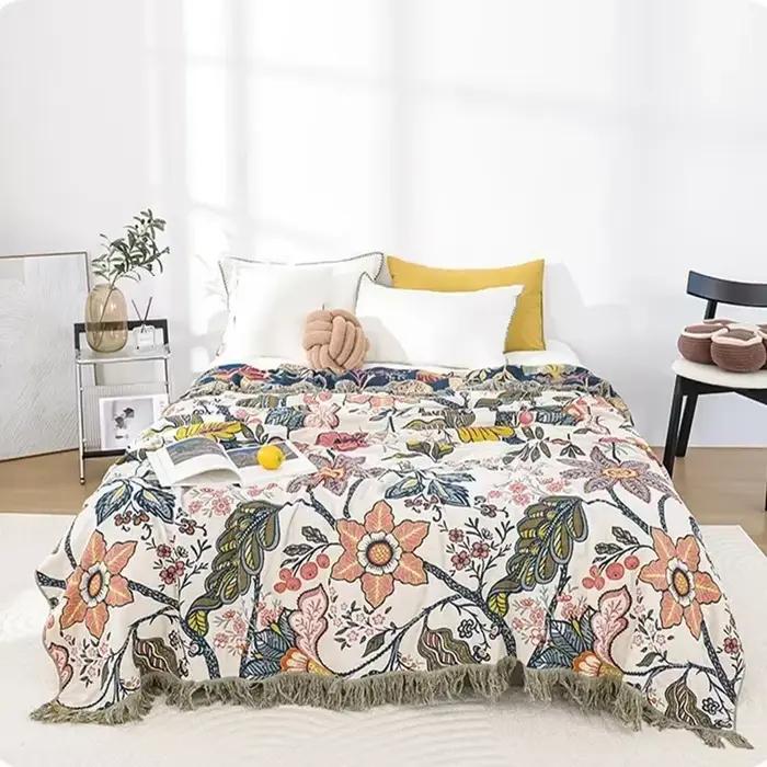 Couverture en coton pour lits, serviette de canapé Boho, couette fraîche d'été, couverture décontrac