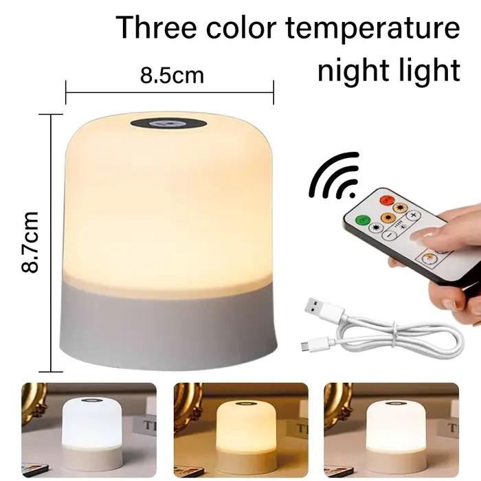 Lampe de chevet tactile Rechargeable RGB, veilleuse avec télécommande, batterie longue durée de vie,