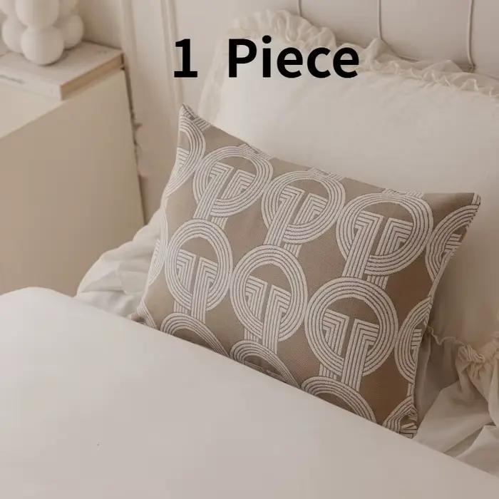 Chemin de lit Jacquard avec anneau géométrique haut de gamme, couverture de lit moderne en flocons d