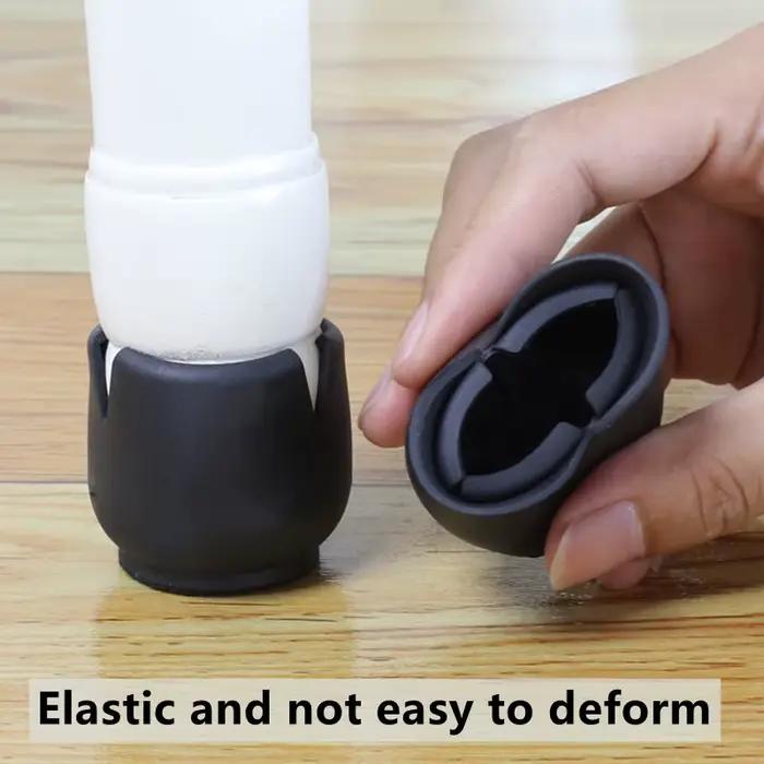 Protecteurs de sol pour pieds de chaise en Silicone noir, 16 pièces, avec tabouret de Bar enveloppé,