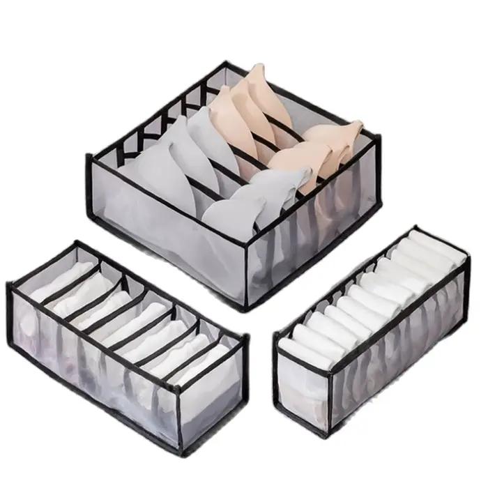 Organisateur de placard pour chaussettes, boîte de rangement séparée pour sous-vêtements, 7/9/11 gri