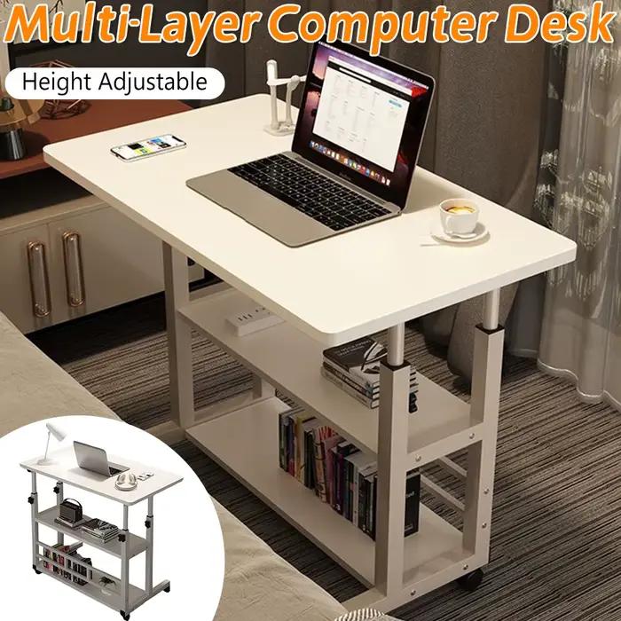 Bureau sur pied multicouche réglable en hauteur, bureau d'ordinateur en bois, poste de travail, Tabl