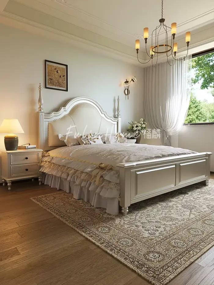 Lit double en cuir pleine fleur, design moderne et artistique, pour 2 personnes, avec cadre en bois
