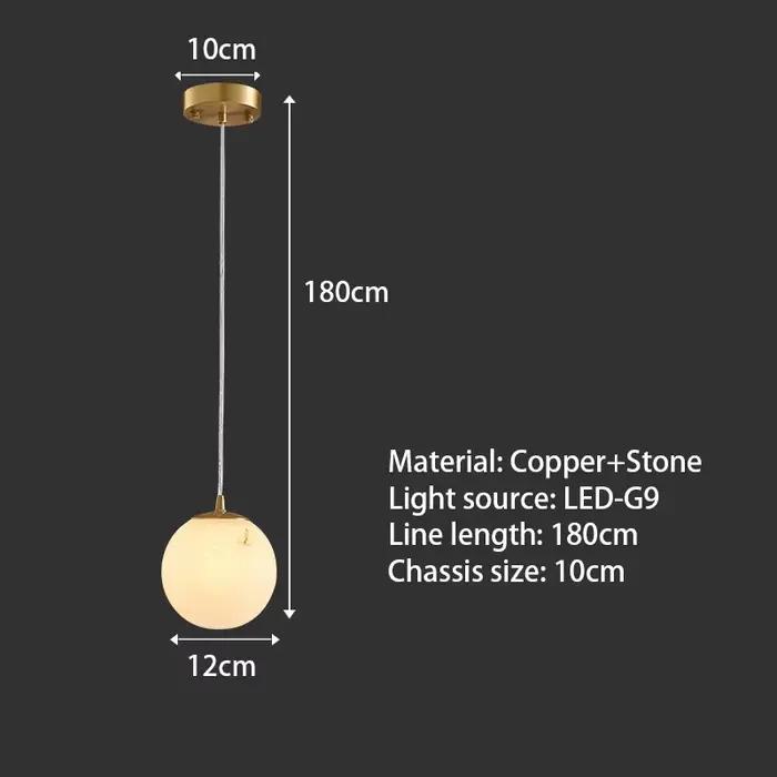 Lampe de chevet design nordique post-moderne haut de gamme, petite suspension de balcon d'entrée en