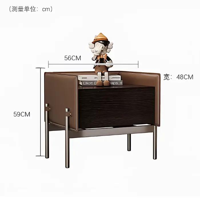 Table de chevet vintage, style nordique, luxe moderne, esthétique, rangement tendance, meuble de cha