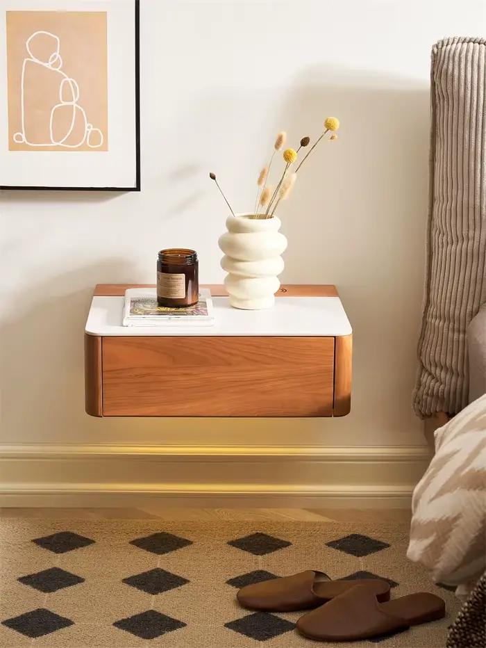 Tables de chevet en bois, petite table de chevet murale flottante, moderne et minimaliste, pour cham