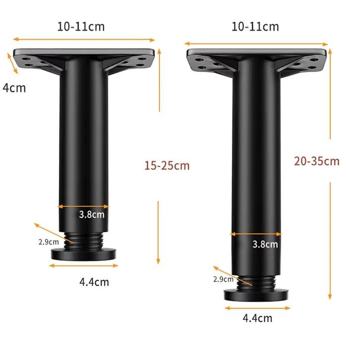 Pied de support de faisceau de lit réglable télescopique, pied de meubles en plastique renforcé, jam