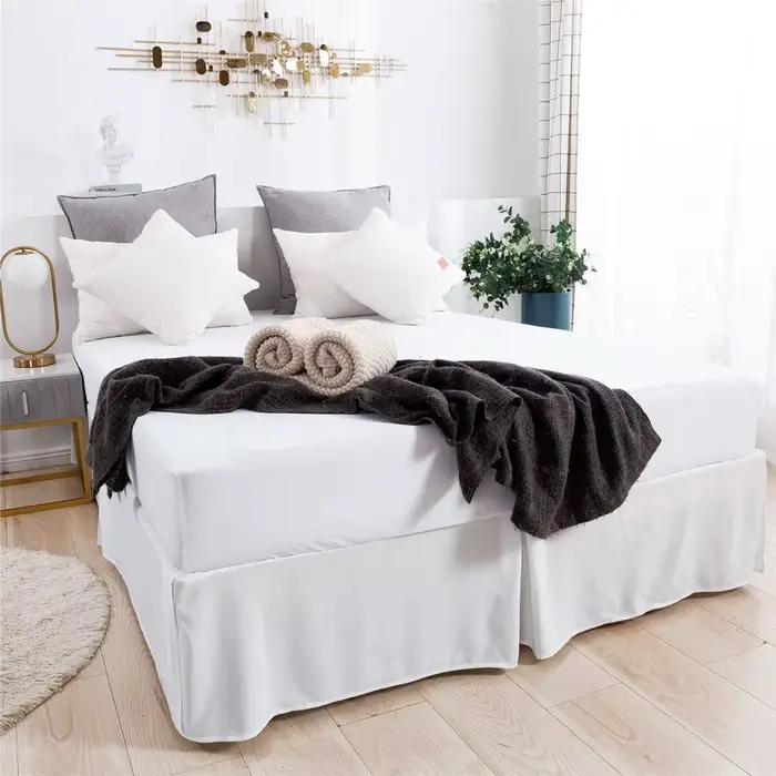 Jupe de lit brossée solide, taille Standard pour chambre double, Queen, King, housse de matelas anti