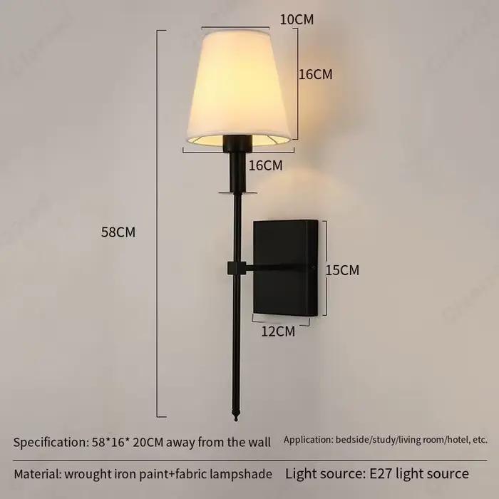 Applique Murale LED en Tissu, Luminaire Décoratif d'Nik, Idéal pour une Chambre à Coucher, un Hôtel,