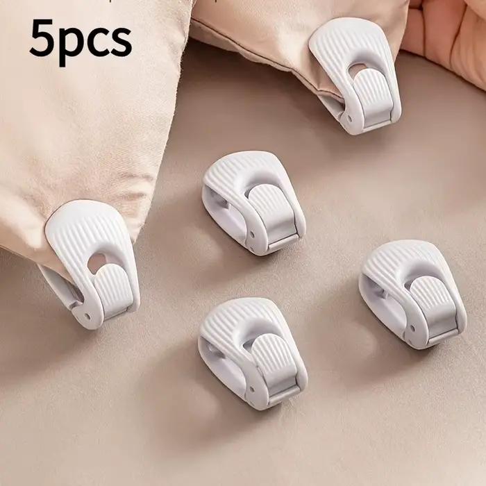 5 pinces à draps de lit - Pinces à draps en nylon transparent antidérapantes réglables dans les deux