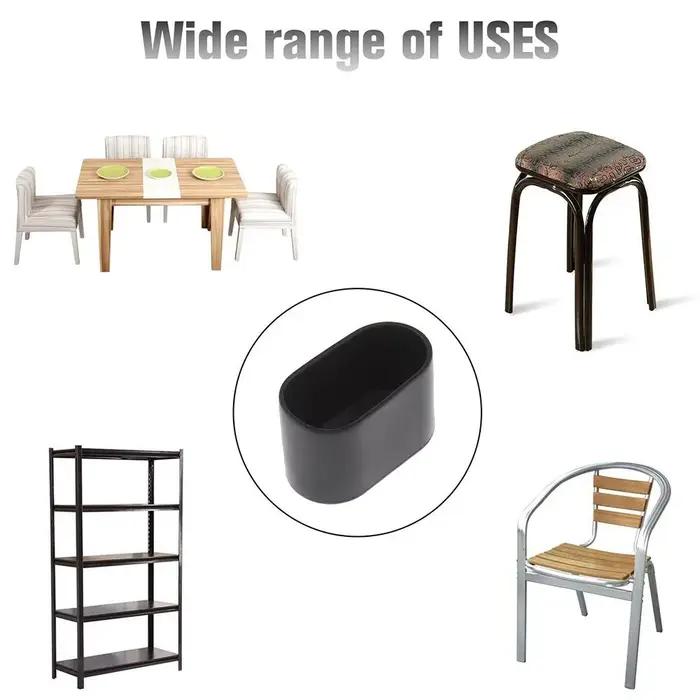 Couvre-pieds de chaise de forme ovale, couvre-pieds antidérapants en caoutchouc, pièces de meubles,