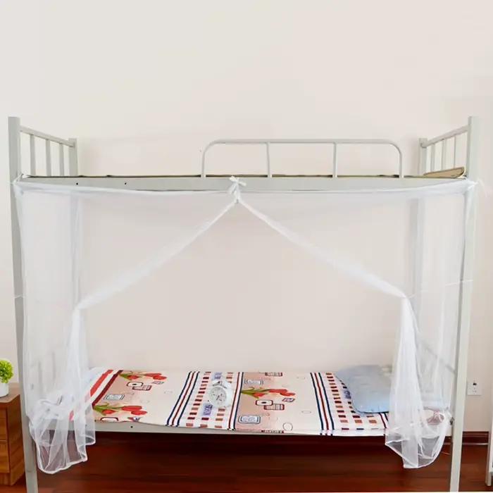 Moustiquaire Blanche à 4 Niveaux d'Angle pour Lit Queen Size Complète