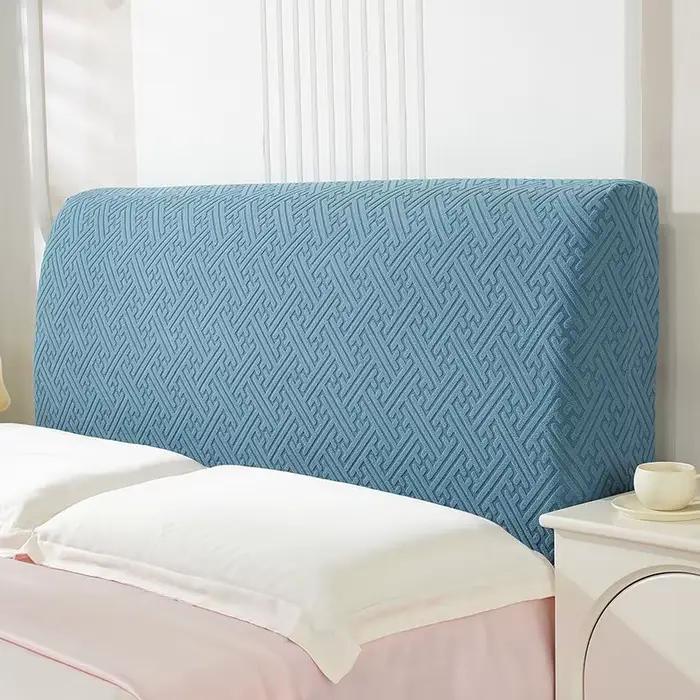Housse de tête de lit en Jacquard, couleur unie, élastique, feuilles imprimées, tout compris, pour d